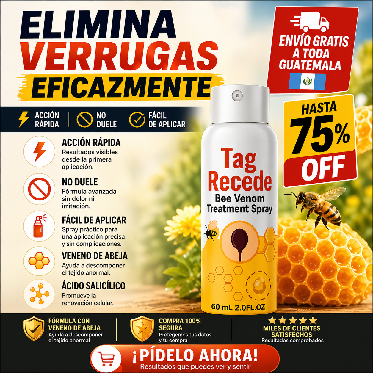 Tag Recede - Piel limpia, resultados visibles desde la primera aplicación