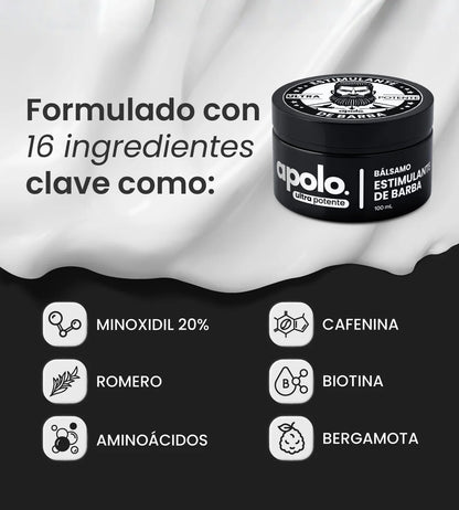 Bálsamo para Crecimiento de Barba Ultra Potente con Minoxidil 20% | 100mL