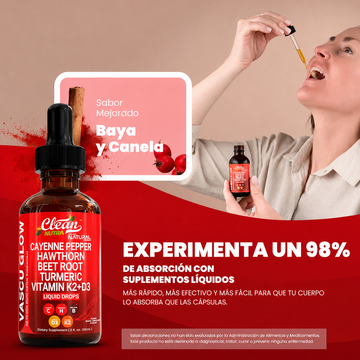 Clean Nutra® VascuGlow | Controla el Azúcar y Protege tu Corazón