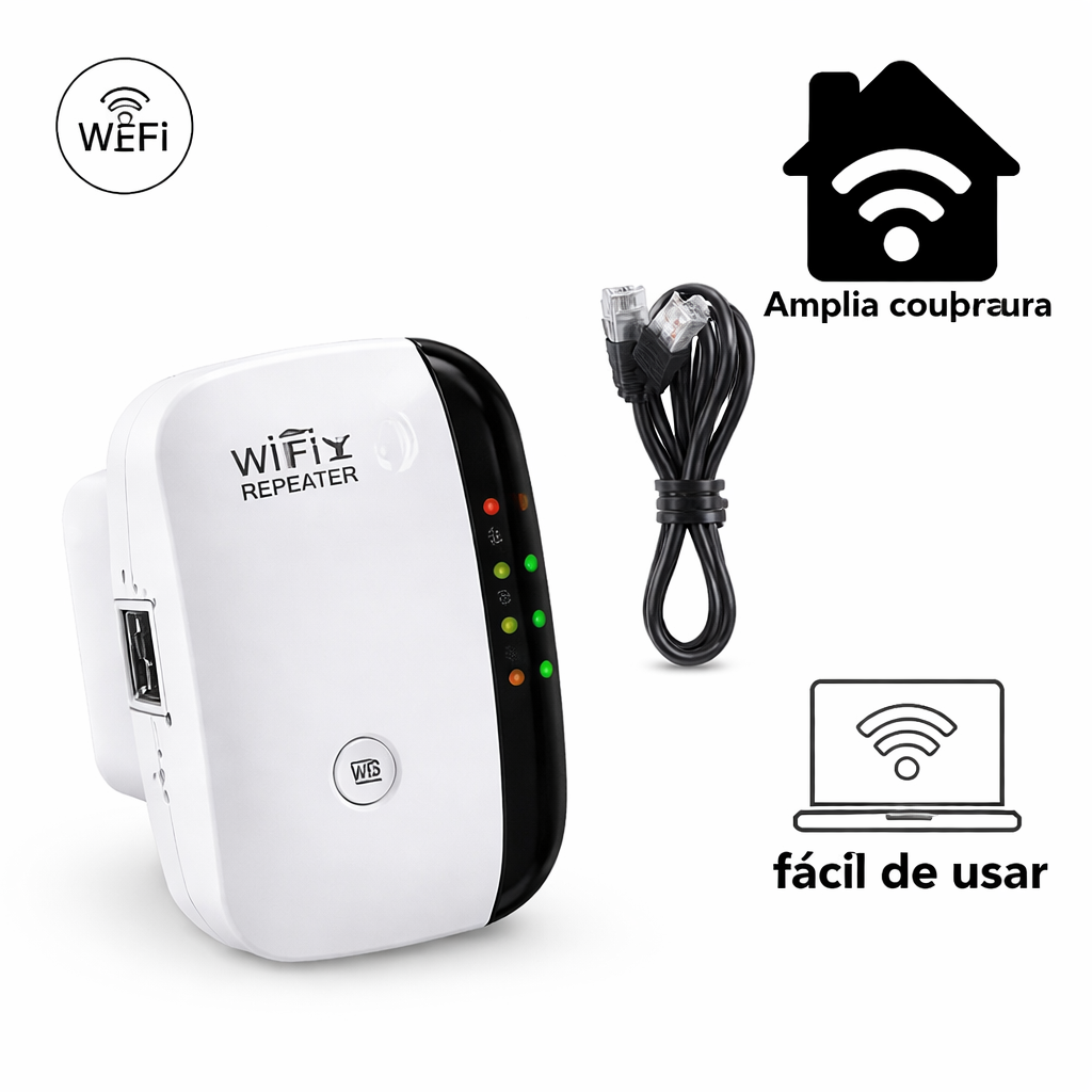 Extensor de Señal WiFi 300Mbps – Fácil Instalación