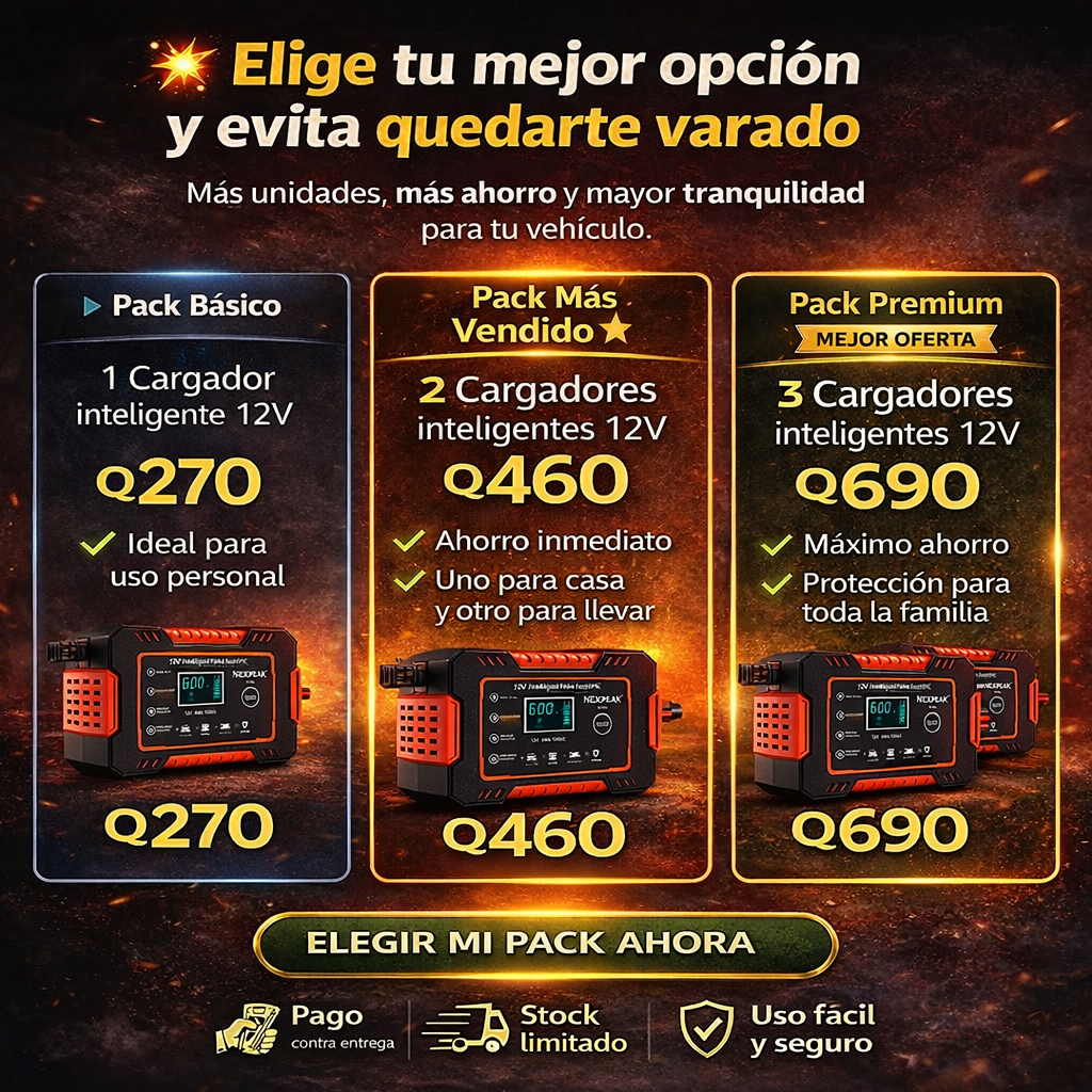 Cargador 12V Inteligente – Revive Tu Batería en Casa