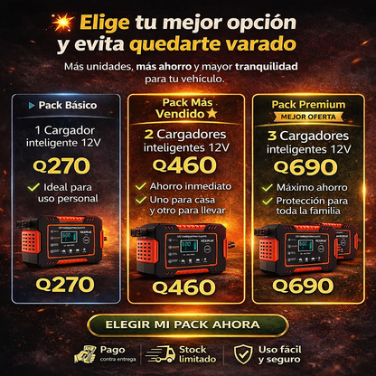 Cargador 12V Inteligente – Revive Tu Batería en Casa