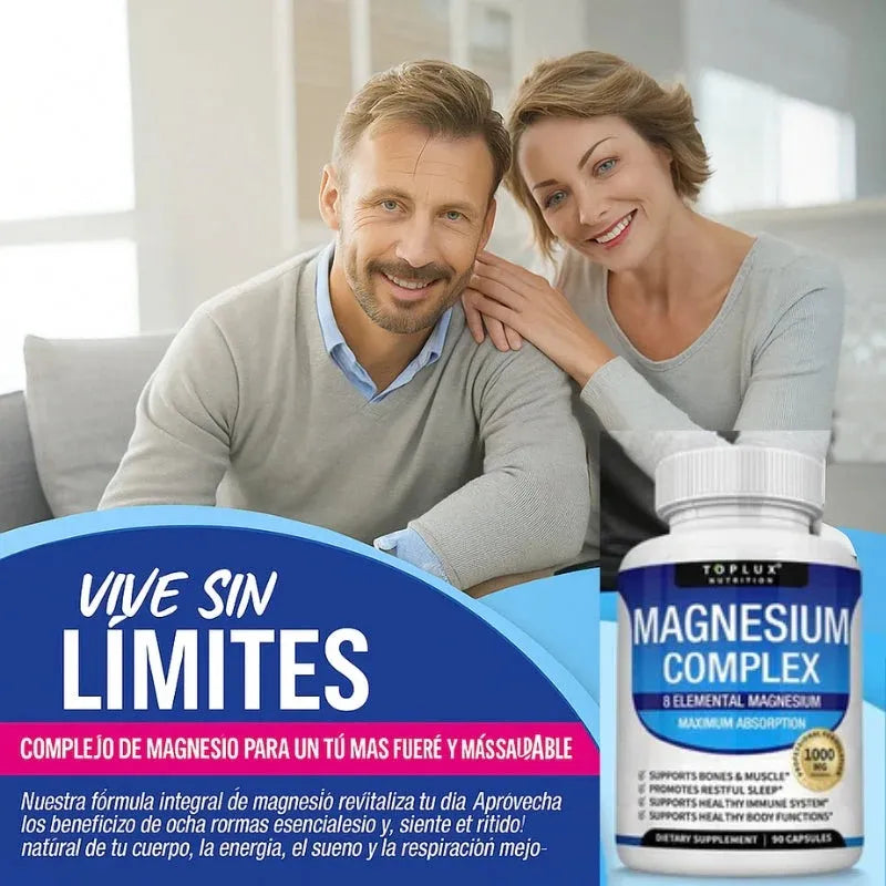 Dormí Mejor y Eliminá el Estrés con Magnesium Complex 1000mg (8 Magnesios)