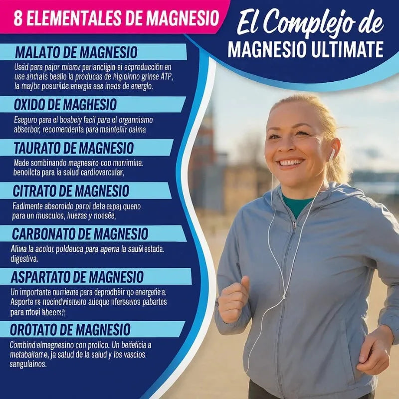 Dormí Mejor y Eliminá el Estrés con Magnesium Complex 1000mg (8 Magnesios)